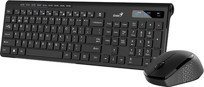 Сет тастатура и глушец Genius SlimStar 8230, безжичен двоен режим, 1200 DPI, црн