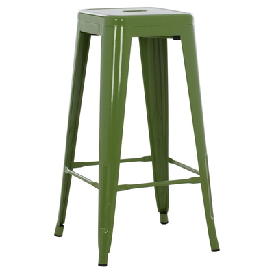 Stol bari metalik Melita 43×43×78 cm (HM8642.13), gjelbër