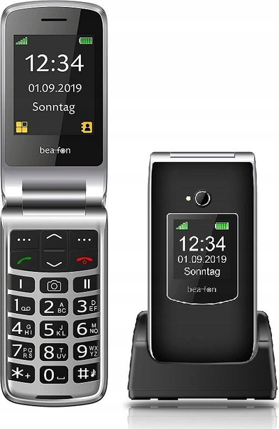 Телефон Beafon SL595, 2.4", на преклоп, црно-сребрен