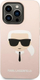 Kapak telefoni Karl Lagerfeld për iPhone 14 Pro 6.1", silikon, MagSafe, rozë e çelët