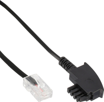 Kabllo telefoni InLine TAE F në RJ45 8P2C, 25m, e zezë