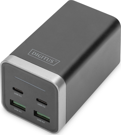 Karikues muri Digitus me 4 porta, 65W GaN, USB‑C edhe USB‑A, i zi