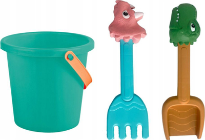 Set lodrash me rërë Sand Toy Set, kamionçinë dinosauri, kovë dhe forma, shumëngjyrësh