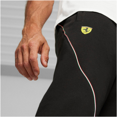 Pantallona trenerke Puma Scuderia Ferrari Race për burra, fleece, me pasqyrim, të zeza
