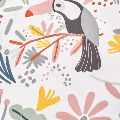 Set mbulesë jorgani Univers Décor Happy Toucan, 140 x 200 cm, 100% pambuk, shumëngjyrësh