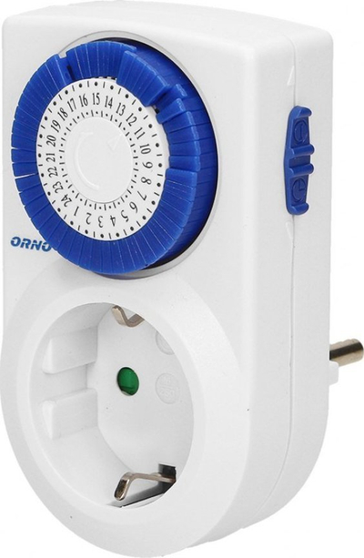 Programues kohe mekanik Orno MINI, prizë schuko, 3500W, i bardhë
