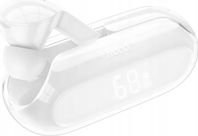 Kufje wireless Hoco, Bluetooth, ENC, ekran LED, të bardha