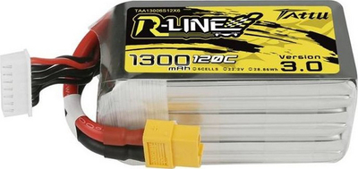 Bateri LiPo Tattu R-Line 3.0, 1300mAh 6S, 22.2V 120C, XT60