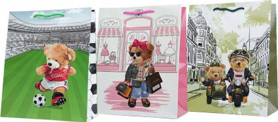 Qese dhuratash MFP Paper T, 18x23x10 cm, me doreza, shumëngjyrëshe