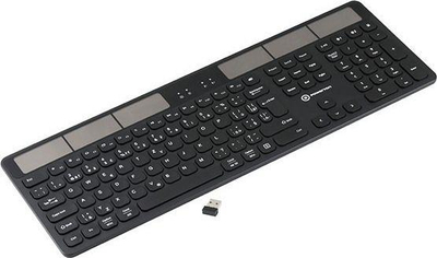 Tastierë Powerton SolarSlim, wireless, US, e zezë