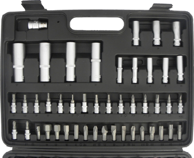 Set veglash Geko 10150, 94 copë, çelësa e koka, në kuti
