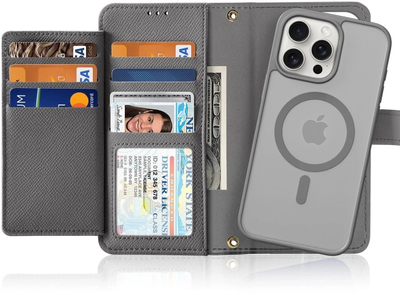 Kapak telefoni Dux Ducis Lawa, për iPhone 15 Pro, lëkurë, gri