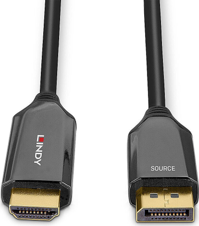 Kabllo Lindy DisplayPort në HDMI, 1m, e zezë