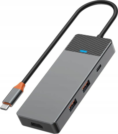 Adapter USB C WiWu A721HD Linker 7 në 1, HDMI, PD, gri