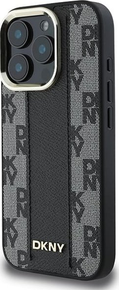 Kapak telefoni DKNY PU Leather MagSafe për iPhone 16 Pro Max, me katrorë, i zi