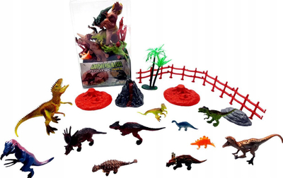 Set lodrash dinosauri Dinosaur Animal World, figura plastike, me gërneta, shumëngjyrësh