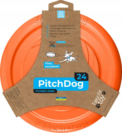 Lodër frisbi për qen Pitchdog, 24cm, portokalli