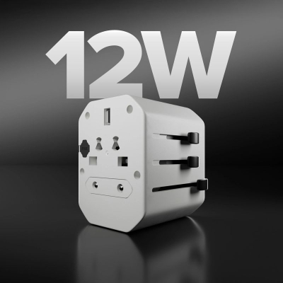 Adapter udhëtimi SBS, prizë universale, dalje USB, i bardhë
