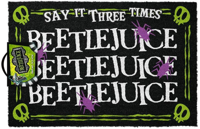Тепих за врата Beetlejuice Door Mat, влакна coir, подлога PVC против лизгање, шарен