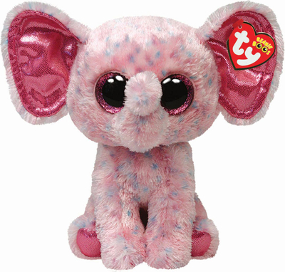 Lodër - Elefant kushullë TY Beanie Boos Ellie, 24 cm, rozë