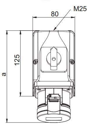 Prizë e kombinuar PCE 0-1 32A M25 32/5, 400V, IP44, 925-6w, e bardhë / e kuqe