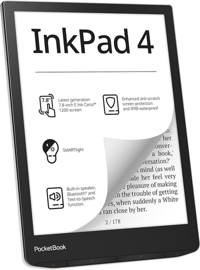 Lexues elektronik PocketBook Inkpad 4, 7.8", memorie e zgjerueshme, i zi