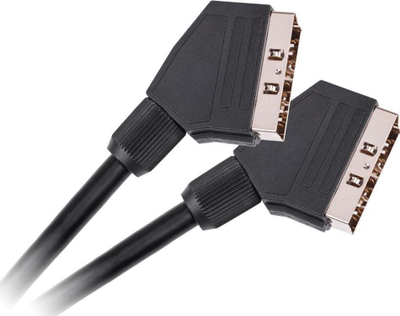 Kabllo SCART Cabletech EURO EURO, 21 pin, 3m, e zezë