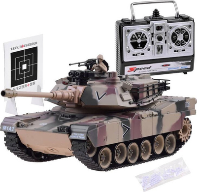 Lodër tank ushtarak Military Tank US M1A2 RC0252MO me telekomandë 2.4 GHz, shkallë 1:20, shumëngjyrësh