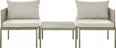 Set lounge kopshti Beliani TERRACINA, metal, 2 vende, jeshile ulliri