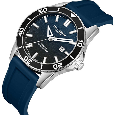 Orë dore Lee Cooper LC08278.399, 42mm, rezistente ndaj ujit, argjendi blu
