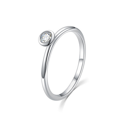Unazë MOISS Fermector Silver, zirkon transparent, argjend