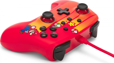 Kontroller PowerA Enhanced Speedster Mario, me kabllo, i kuq