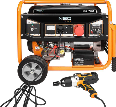 Agregat Neo Tools 04-732, trefazor 7-7.5kW, motor benzine 16HP, portokalli