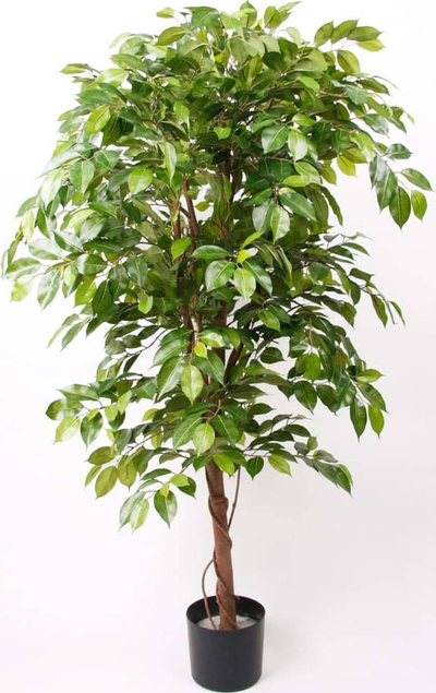 Bimë plastike Emerald Ficus Deluxe, 140 cm, në vazo, jeshile