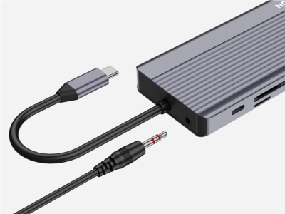 Hub USB Canyon DS-16 13in1, 4K, PD 100W, gri
