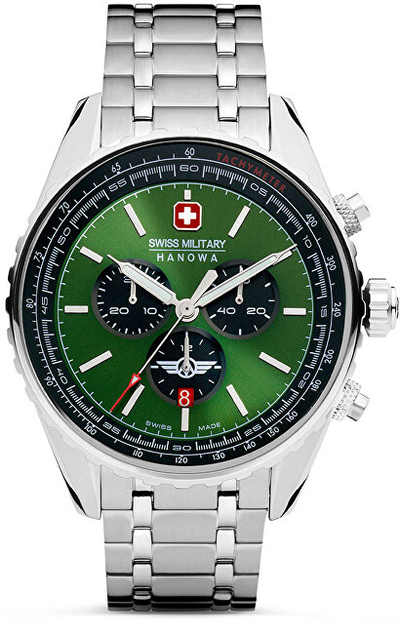 Orë dore për meshkuj Swiss Military Hanowa Afterburn Chrono SMWGI0000307, e argjendtë