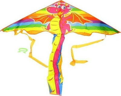 Qift fluturues Dragon Kite, 145x128 cm, me dorezë, shumëngjyrësh