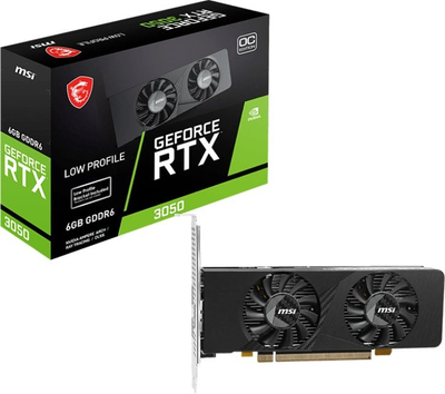 Karta grafike MSI GeForce RTX 3050 LP E 6G OC, 6GB GDDR6, low profile, e zezë