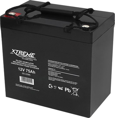 Bateri gel Xtreme 82 229, 12V, 75Ah, e zezë