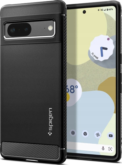 Футрола за телефон Spigen Rugged Armor за Google Pixel 7, флексибилен TPU, заштита од удари, црна мат