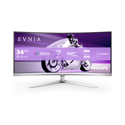 Monitor Philips 34M2C8600/00, 34", OLED, i bardhë
