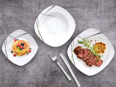 Set darke Orion Dinner Set, 18 copë, porcelan, jeshile
