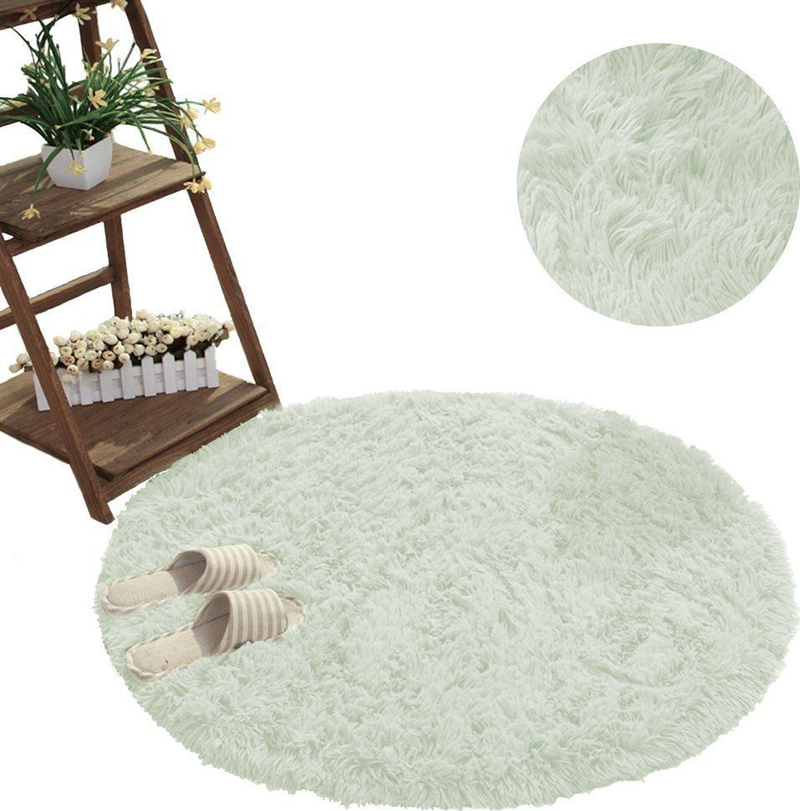 Tapet Shaggy Strado Round, 150x150 cm, push i lartë, ngjyrë White Lime