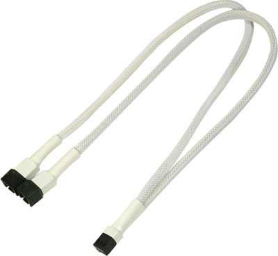 Kabllo ndarëse Nanoxia 2x 3-pin, 0.3m, e bardhë