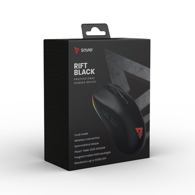 Mouse gaming Savio Rift, wireless 2.4 GHz, RGB, i zi