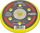 Disk mbështetës sliferi AWTOOLS AW10315, 150mm, bosht 8mm, i verdhë