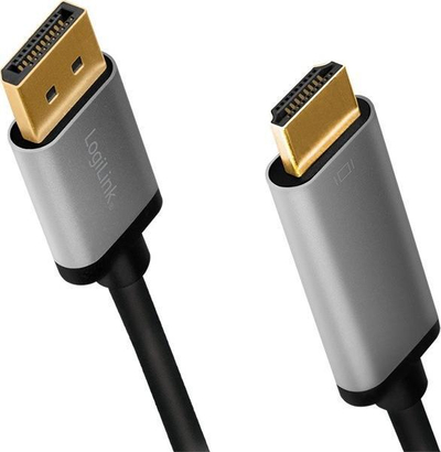 Kabllo LogiLink DisplayPort në HDMI, 2m, 4K 60Hz, i zi