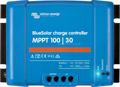 Kontrollues karikimi diellor Victron Energy BlueSolar MPPT 100/30, 12/24V, 30A, blu