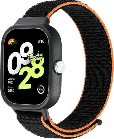 Ремен за рака Beline за Redmi Watch 4, 22mm, силикон, црно портокалов