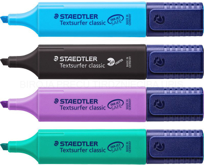 Marker fosforeshent Staedtler Textsurfer Classic, set me 4 copa, shumëngjyrësh